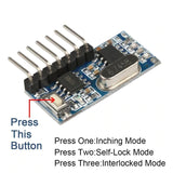 RODOT 433mhz RF Relay Receiver Module Wireless 4 CH Learning Button and 433 Mhz RF Remote Controls Switches Transmitter Diy
