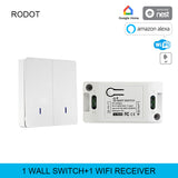 RODOT 433 Mhz Wireless RF WallPanel Transmitter&KR2201W-4 for WIFI Smart switch in smart life tuya app