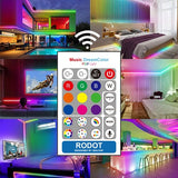 RODOT 32.8FT Rainbow Color LED Strip Lights, Waterproof WiFi Led Strip Lights with 12V ETL Listed Adapter, 5050 LED Lights Sync to Music, Work with Alexa, Smart Life, 2x16.4ft